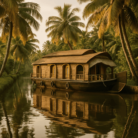 A houseboat on the Alleppey backwaters, from the itinerary