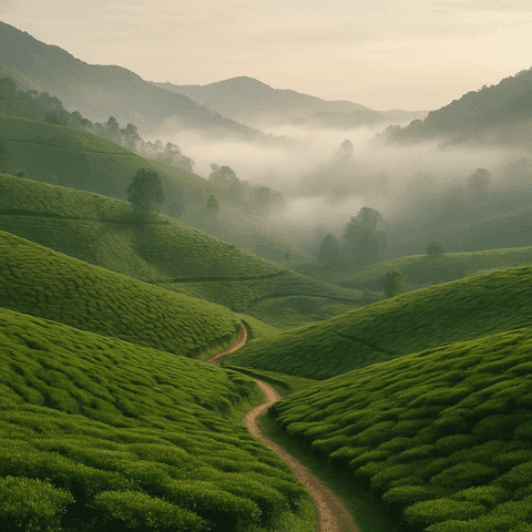 Tea plantations in Munnar, from the itinerary